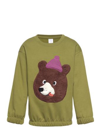 Sweater Bear Front Svetari Collegepaita Vihreä Lindex