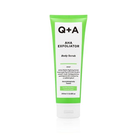 Q+A AHA Exfoliator Body Scrub 250 ml, Skincare, Renseprodukter, Scrub