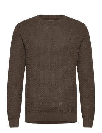 Jprblubarkley Knit Crew Neck Ch Ln Brown Jack & J S