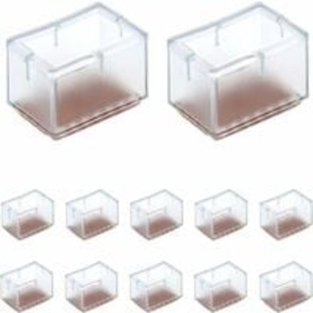 12 stk. Rektangulære Silikone Stolebenhætter til Stol/Bord/Sofa