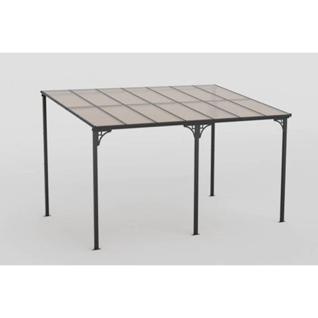 COSTWAY Patiosuojaverkko 305 X 400 CM - Kalteva Katto - Auringonsuoja Pergola - Terassi Puutarha Vihreys