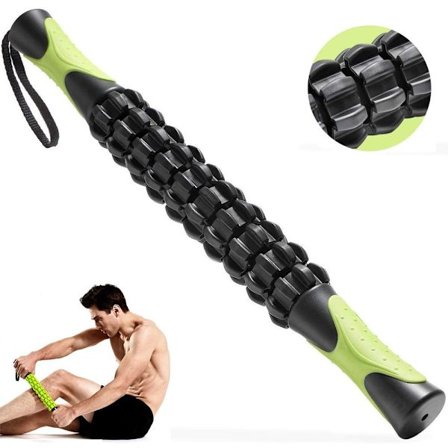 Massage Roller Muskelrulle Stick, Kroppsmassageverktyg, Svart