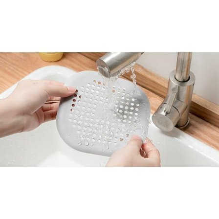 1 stk grå silikonavløpsdeksel, kjøkkenvask sil med sugekopp