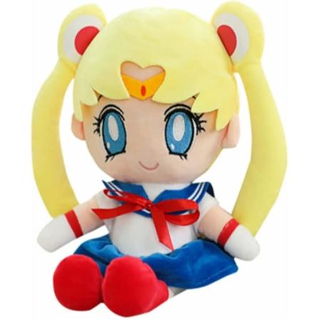 Sailor Moon Plyschdocka Tsukino Usagi Plyschdjur Anime Gosedjur Mjuk Cartoon Figur Leksak Kudde Present (blå)