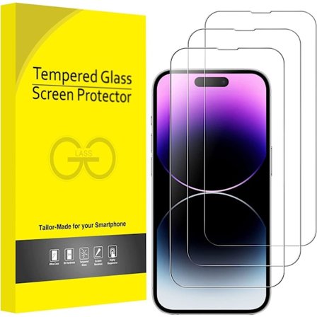 3x Härdat Glasskydd iPhone 12 Pro / iPhone 12 Täcker hela skärmen Transparent