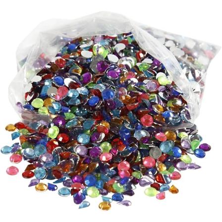 3000-Pak - Rhinestones / Strass - 5 mm Multicolor