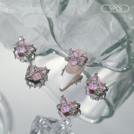 5kpl DIY Nail Art Koriste Heart Of Thorns Retro Kiiltävä Rakastava Pink one size Pink one size