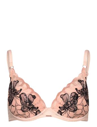 Fleurs Signature Plunge T-Shirt Bra Lingerie Bras & Tops Plunge Bras Vaaleanpunainen CHANTELLE