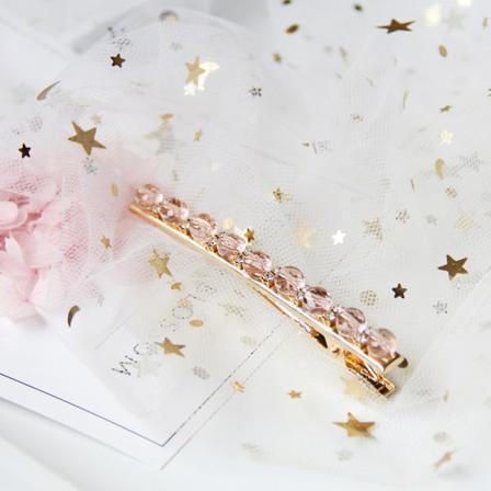 Hårnål I Kristall Strass Bobby Pin Guld Rosa One Size