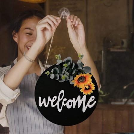 Välkommensskylt Entré Dekor Trä Veranda Hem Utomhus Dekor Ha