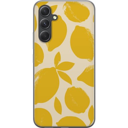 Kompatibelt Mobilskal till Samsung Samsung Galaxy S24+ Citrontryck citroner gula citrusfrukt köksmönster sommar design tapet retro stil färsk inspi