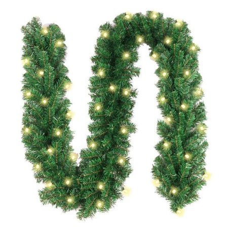 Christmas Garland with Timer Function, 2.7m Control Modes for Customizable Indoor and Outdoor Lighting