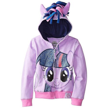 Barn Jenter Gutter My Little Pony Regnbue Hoodie Jakke Vinger Stripete Genser Twilight Dash Hettejakke