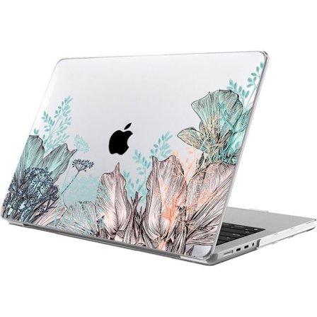 Coque för MacBook Air 13 Tum 2025 2024 2022 M4 M3 M2, Ultra Slim Lätt Hårdtagskydd Elegant Växtmönster