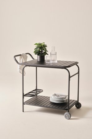 Jotex - Serveringsvogn Utendørs Black mdf / metall - MENTON - Kjøp Hagebord hos Jotex