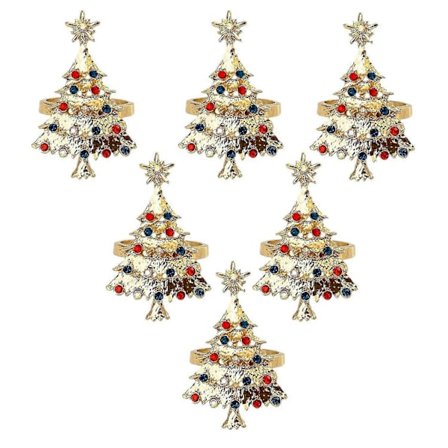 6 st Jul Servettknapp Servettring Tygring Diamant Jul Servettringar