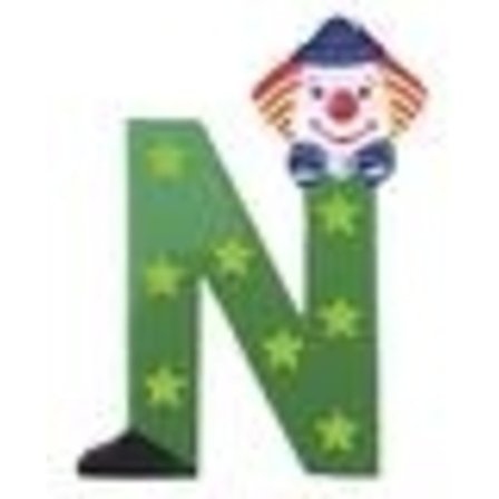 Clown Bokstav i Trä, N