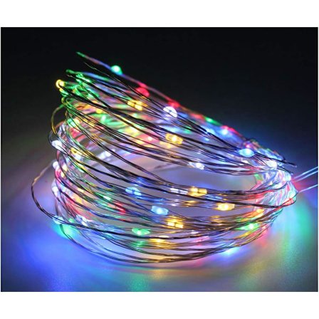 (Multifärgad RGB, 100 LED 10 Meter), LED-slinga med USB 5V Koppar