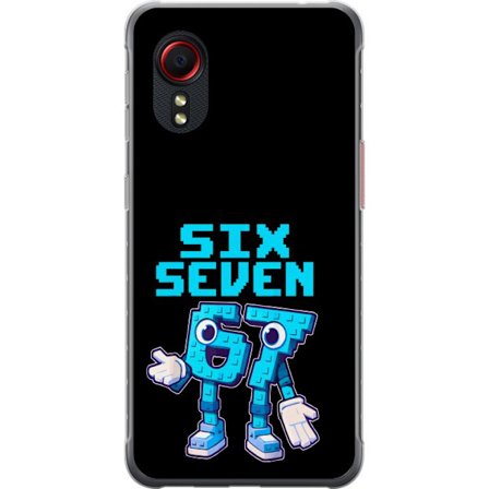 Kompatibelt Mobilskal till Samsung Samsung Galaxy Xcover 5 Cyberpunkporträtt av en kvinna med färgat hår och futuristiska detaljer, neonaccentuerad