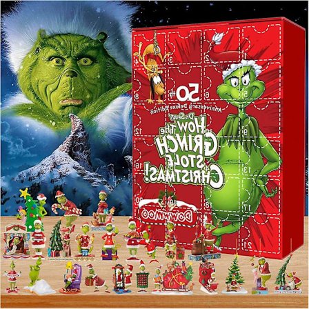 Julekalender med 24 dages nedtælling - Elf Julekalender, Grinch Julekalender, Legetøj - Børnegave DB