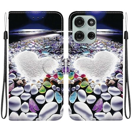 Læderetui med tegning, kompatibelt med Motorola Moto G75 5G - Perfekt