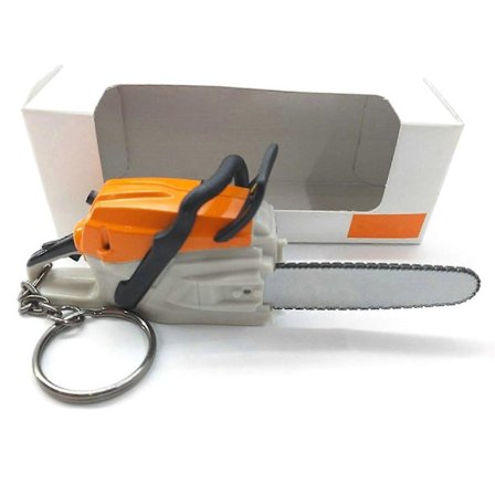 Motorsag nøkkelring med ekte beskjæringsblad - Mini EDC overlevelsesverktøy motorsag nøkkelring