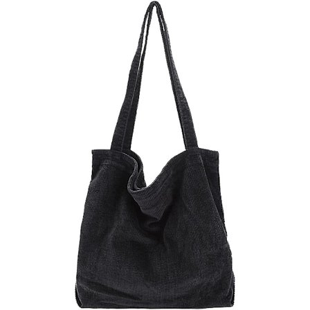 Aluwu Corduroy -kangaskassi naisille, tytöille, olkalaukku, söpö iso käsilaukku