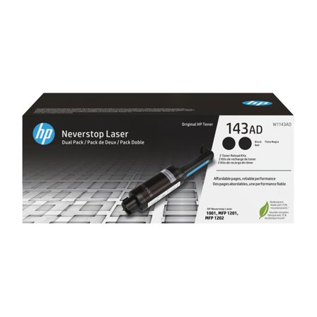 HP 143AD - 2-pack - svart - tonerpåfylling