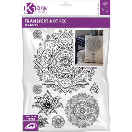 Transfer Thermocollant Mandala Svart A4