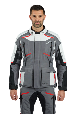 Motorjas Ixon Midgard Grijs/Zwart/Rood 4XL