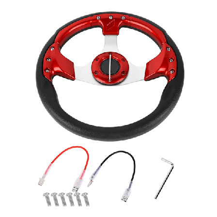 13 tommer Bilrat Universal Auto Rat Modificering til de fleste Sedaner og SUV'er Rød