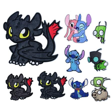 9 stykker blomsterbroderi stryge-på patch, sommerfugl broderi st