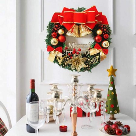 Julekrans Dørkrans Udendørs Kunstige Kranse Juledekoration Jul (Rød)