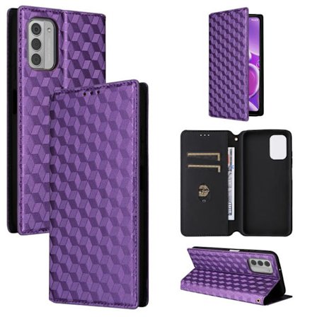 Nokia G42 / Nokia G310 Fodral i Läder med Kubisk Rutnätstextur