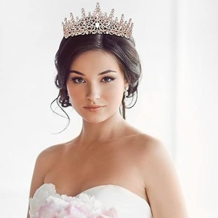 Krystall Bryllups Tiara for Kvinner Rose Gull Krone for Kvinner Royal Q