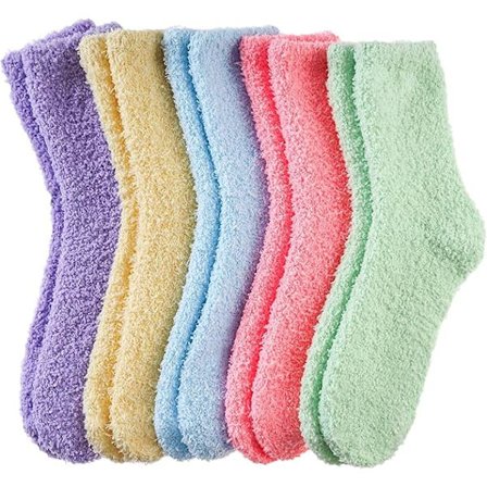 5 par damestrømper til vinteren, bløde og varme koralfleece, tykke S