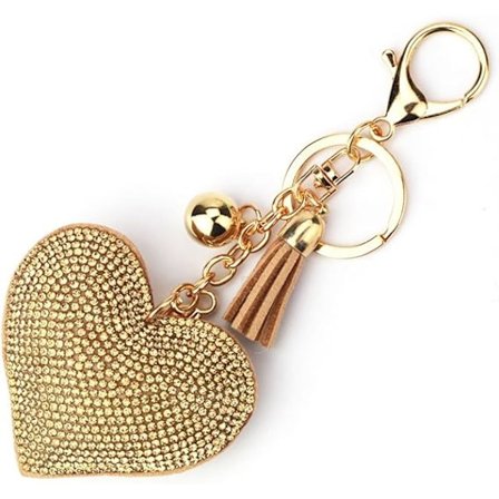 Bling Glitter Nyckelring Kristall Rhinestone Love Heart Design Key R
