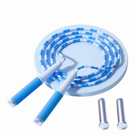 Justerbart hopprep med vikter för familjen, segmenterad bambu, trasselfritt, silikongrepp - Barn & vuxna, lättviktigt hem G