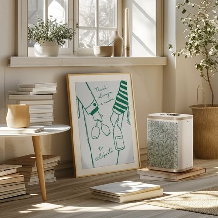 Two persons holding a wine bottle and wine glasses with the text "There's always a reason to celebrate" Poster 50x70 cm