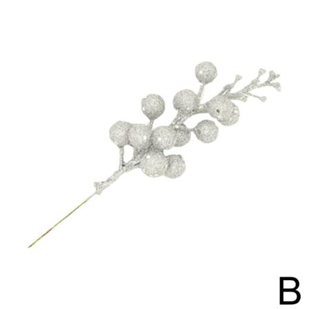 12 Förpackningar Konstgjorda Julglitterbär Stjälkar Xmas Tree Wre