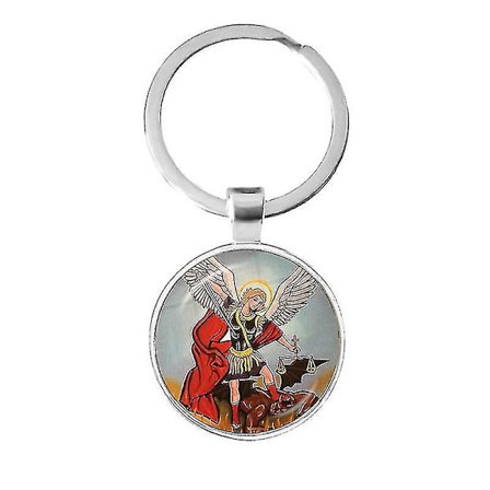 Nya Herr Nyckelringar Ärkeängel Stmichael Beskydda Mig Helgon Sköld Skyddsberlock Ryska Ortodoxa Nyckelringar Smycken För Helig Gåva(13)