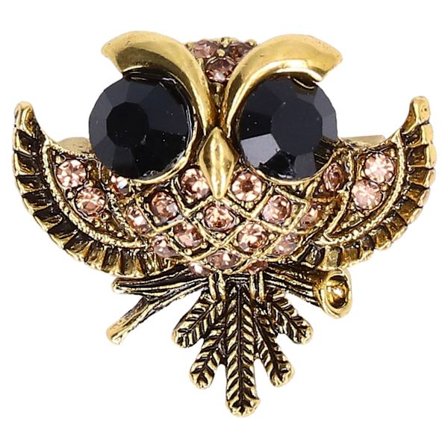 Vintage Rhinestone Ugle Broche Elegant Storøjet Ugle Nål til Fester Bryllupper Ferie Antik Guld