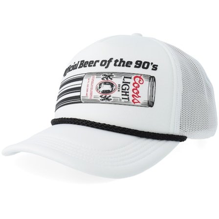 American Needle - White trucker Caps - Coors Light Foamy Roscoe White A-Frame Trucker @ Hatstore