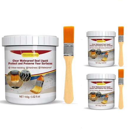 Klart tetningsmiddel, 2023 gjennomsiktig vanntett beleggmiddel med børste, usynlig vanntett tetningsmiddel for innendørs og utendørs bruk