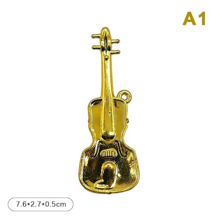 Dukkehus Miniatyr galvanisert gullmusikkinstrument DIY S