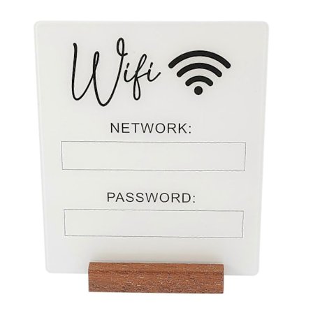WiFi Password Skilt WiFi Akryl Skilt WiFi Skilt WiFi Tavle WiFi Password Påmindelsesskilt