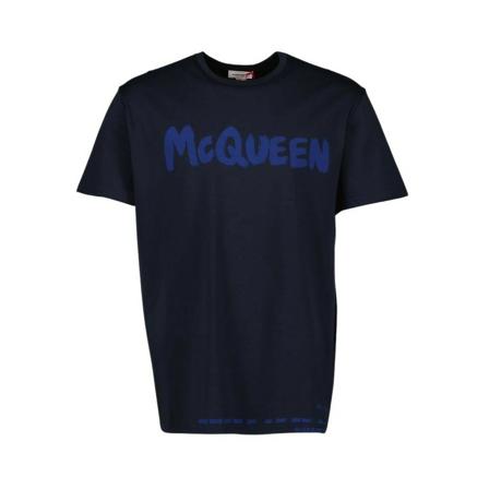 Alexander McQueen, T-Shirts Blauw, Heren, Maat:L