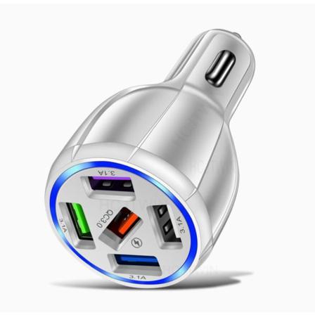 Usb Biladapter Med 5 Led-utgångar Vit One Size