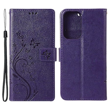 For Motorola Moto G 5G Deksel Sommerfugl Preget Lær Lommebok Telefondeksel