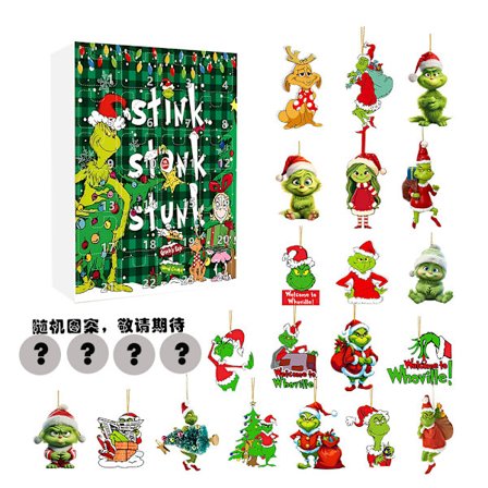 Vihreä hirviö akryylimaalattu koriste joulukoriste 20cm 12 kpl pakkaus[D]